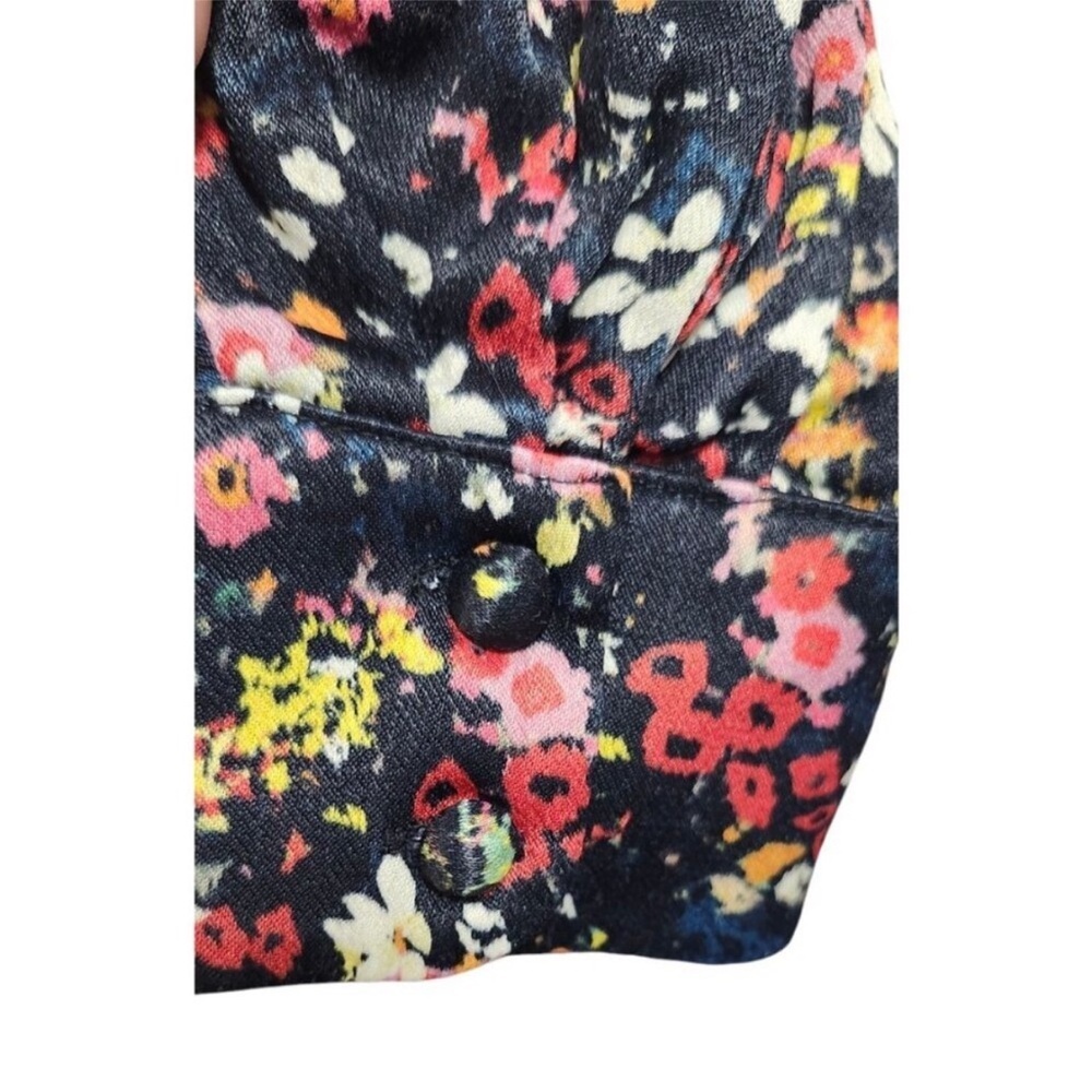 Something Navy Meadow Mock neck Multicolor Floral Long Sleeve Dress Size XS - Picture 8 of 15